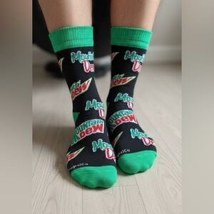 Mt. Dew Soda Socks size 6/12 Funny Gifts Men women crazy fun Pepsi Mountain Dew*